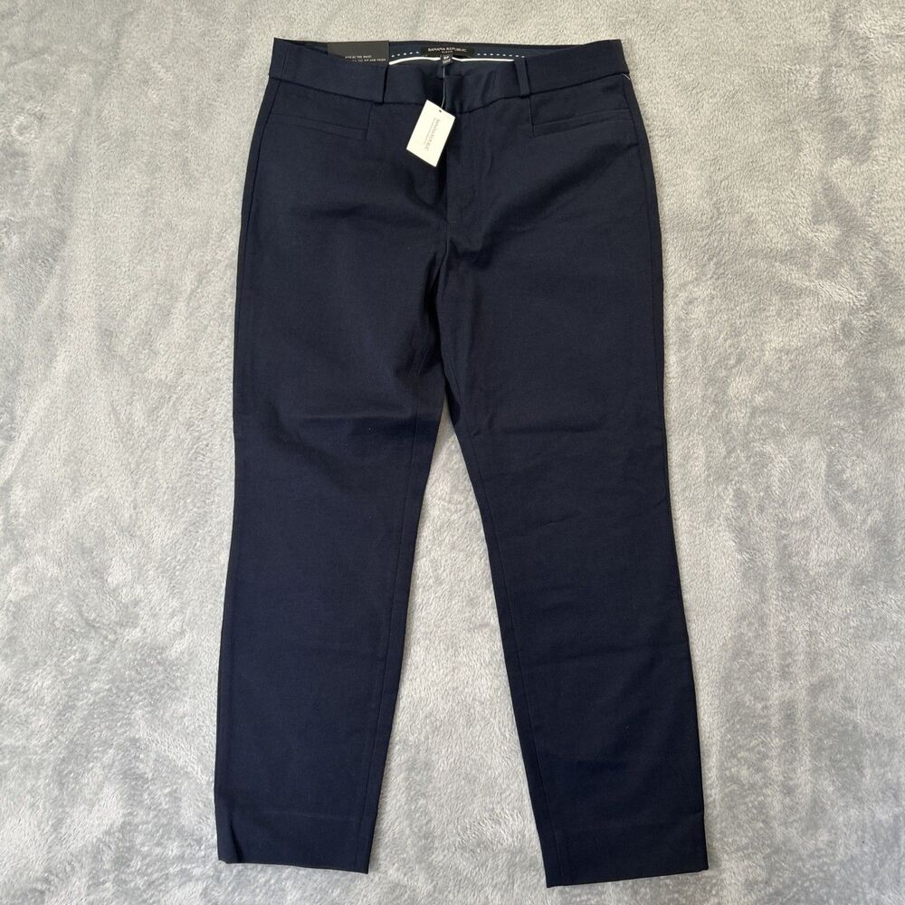 Banana Republic Modern Sloan Skinny Navy Stretch Slim Ankle Pants 8 Petite NWT